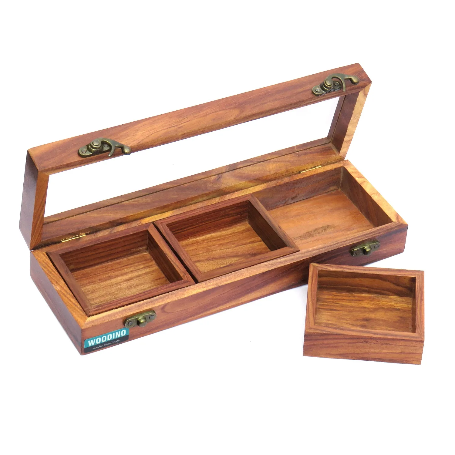 2 Compartment Wooden Storage Box