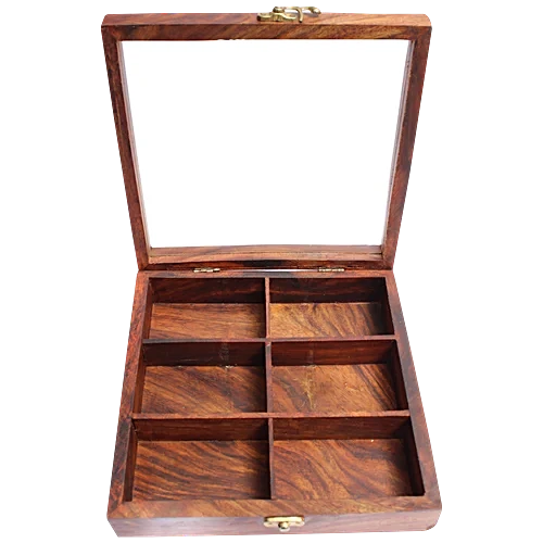 6 Compartment Wood Dry Fruit Box
