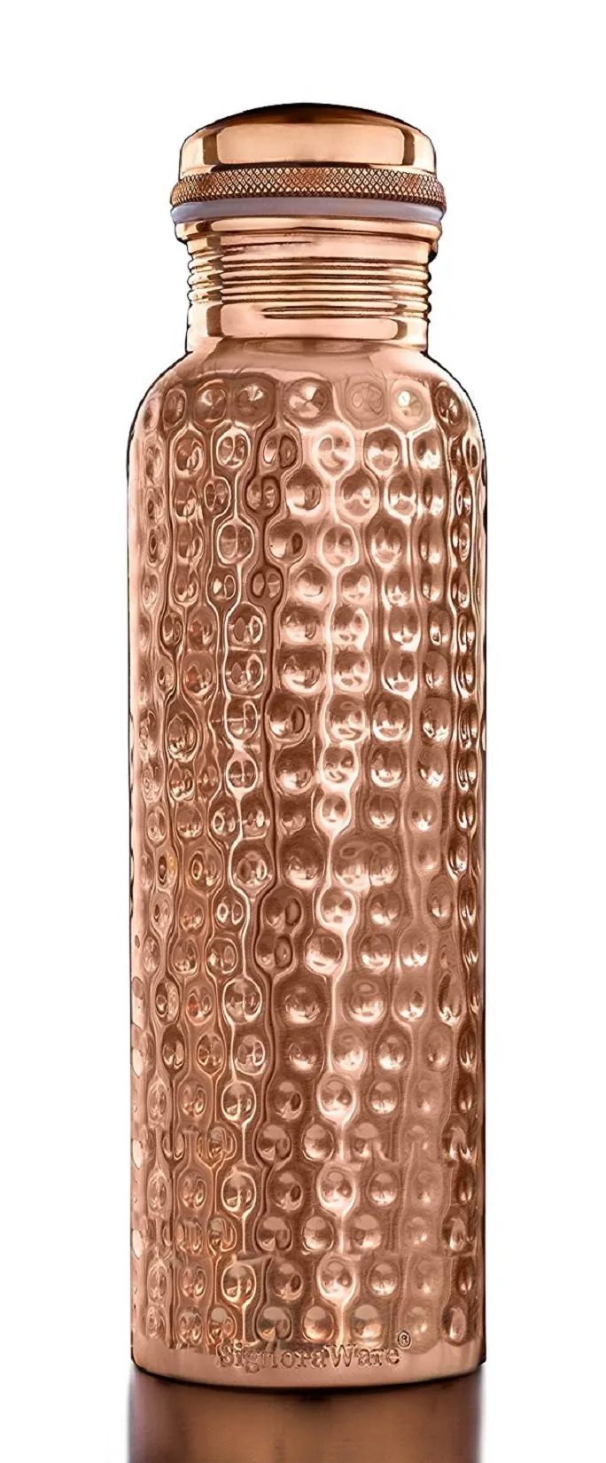 Image 900 Ml Hammered Copper Water Bottle
