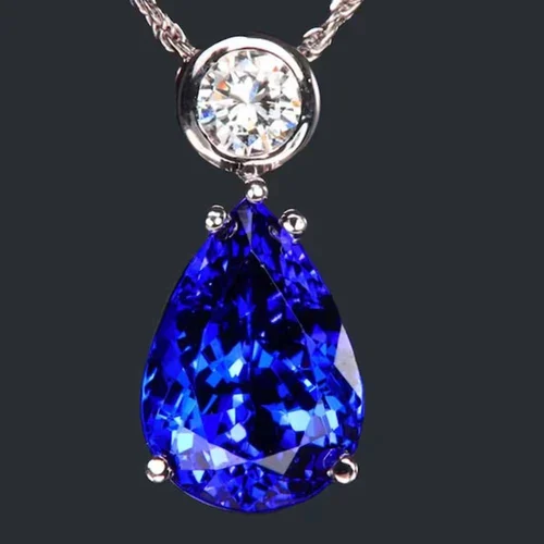 Image 925 Sterling Silver Gemstone and Tanzanite Pendant
