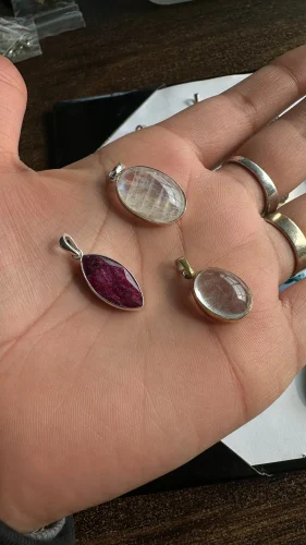 925 Sterling Silver Natural Ruby Gemstone Pendant