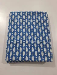 Image Beautiful Fish Hand Block Printed Cotton Fabric