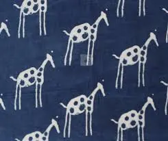 Image Beautiful Giraffe Hand Block Printed Cotton Fabric
