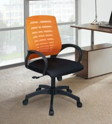Image Black and Orange Mesh Ergonomic Chair