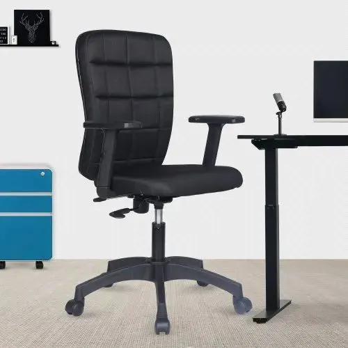 Image Black Fabric Medium Back Ergonomic Chair
