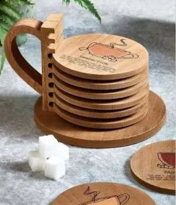 Bluetulips Wooden Coaster