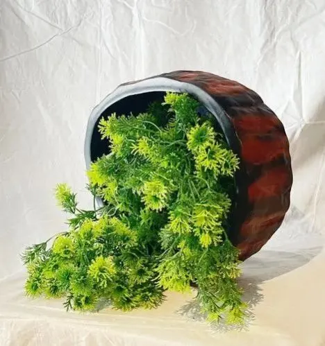 Image Brown Decorative Fiber Flower Pot