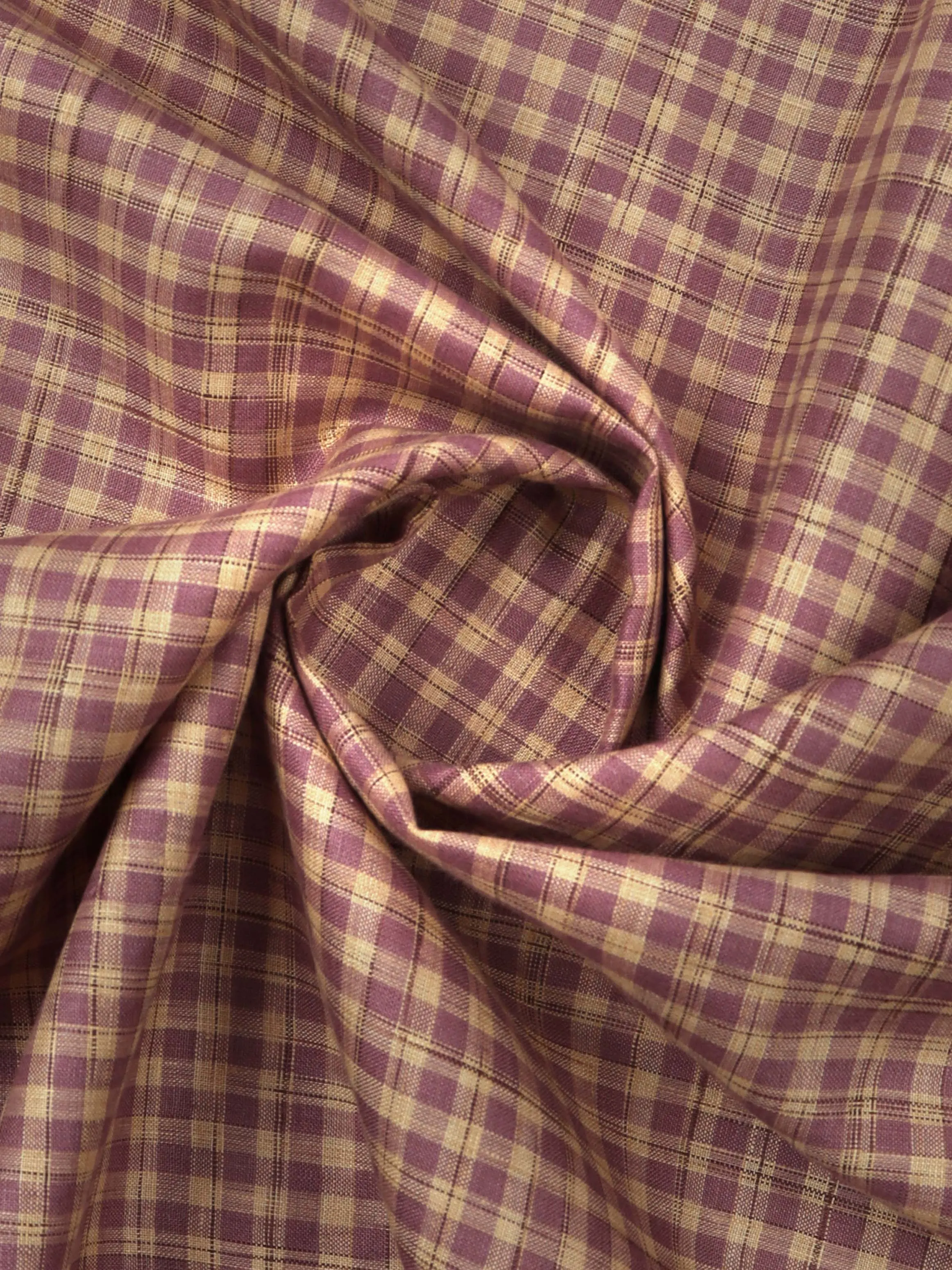 Image Check Cotton Linen Fabric