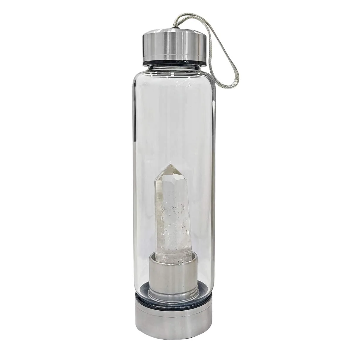 Image Clear Quartz Crystal Infused Water Bottle