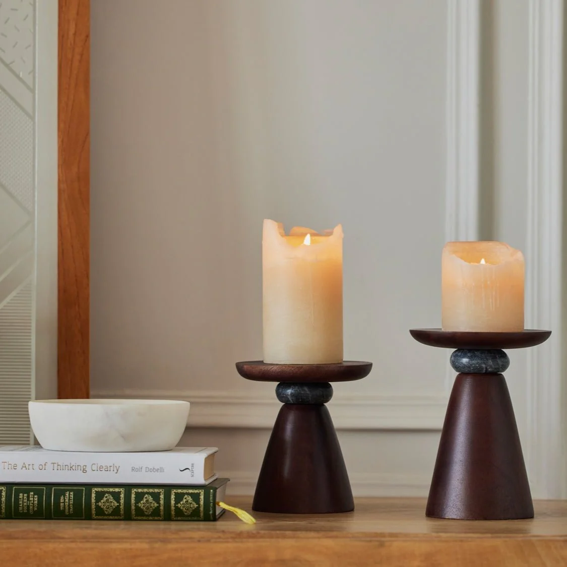 Image Dark Affair Wooden Candle Holder