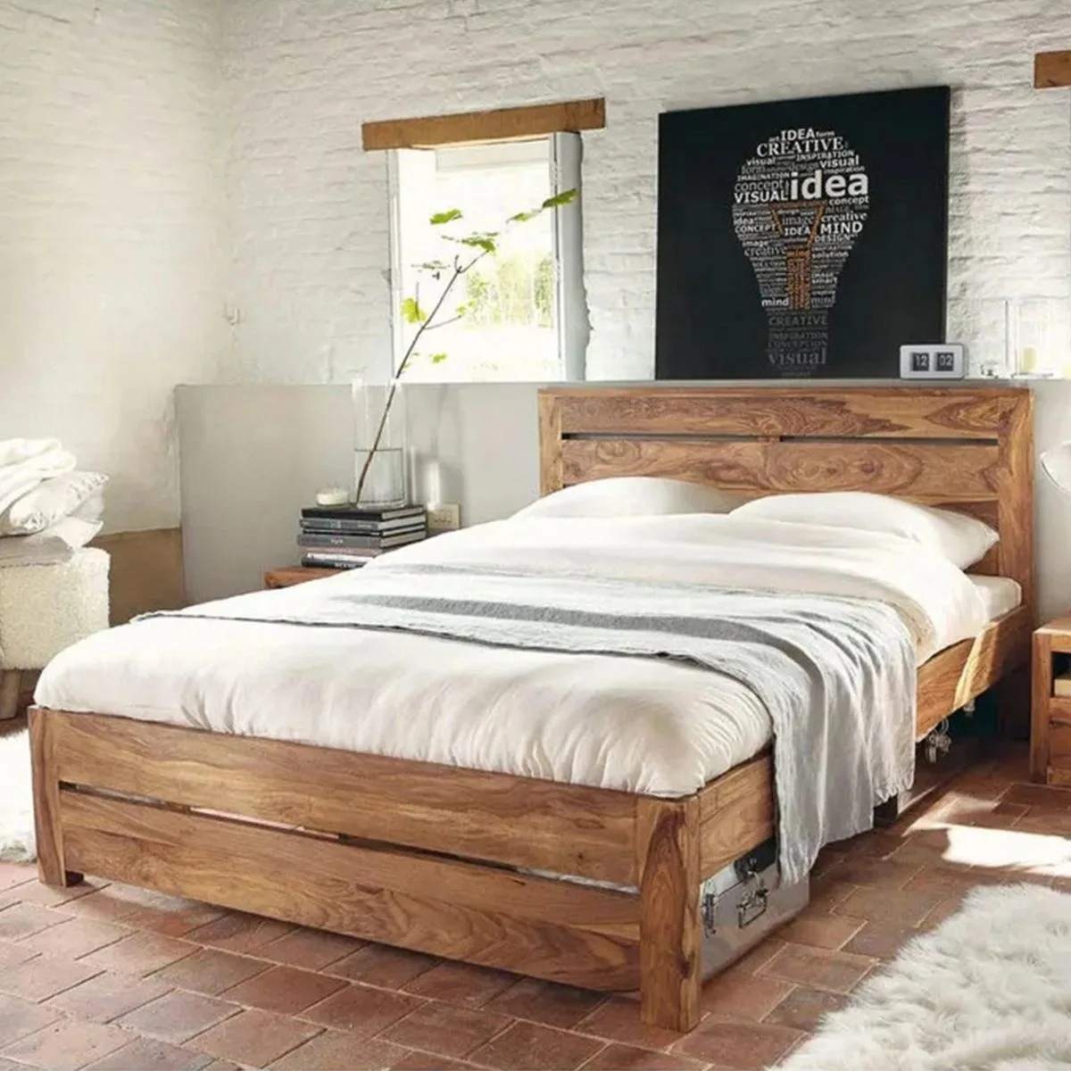 Image Dessart Modern Sheesham Wood Bed