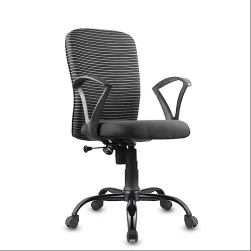 Fabric Fixed Arms Office Revolving Chair