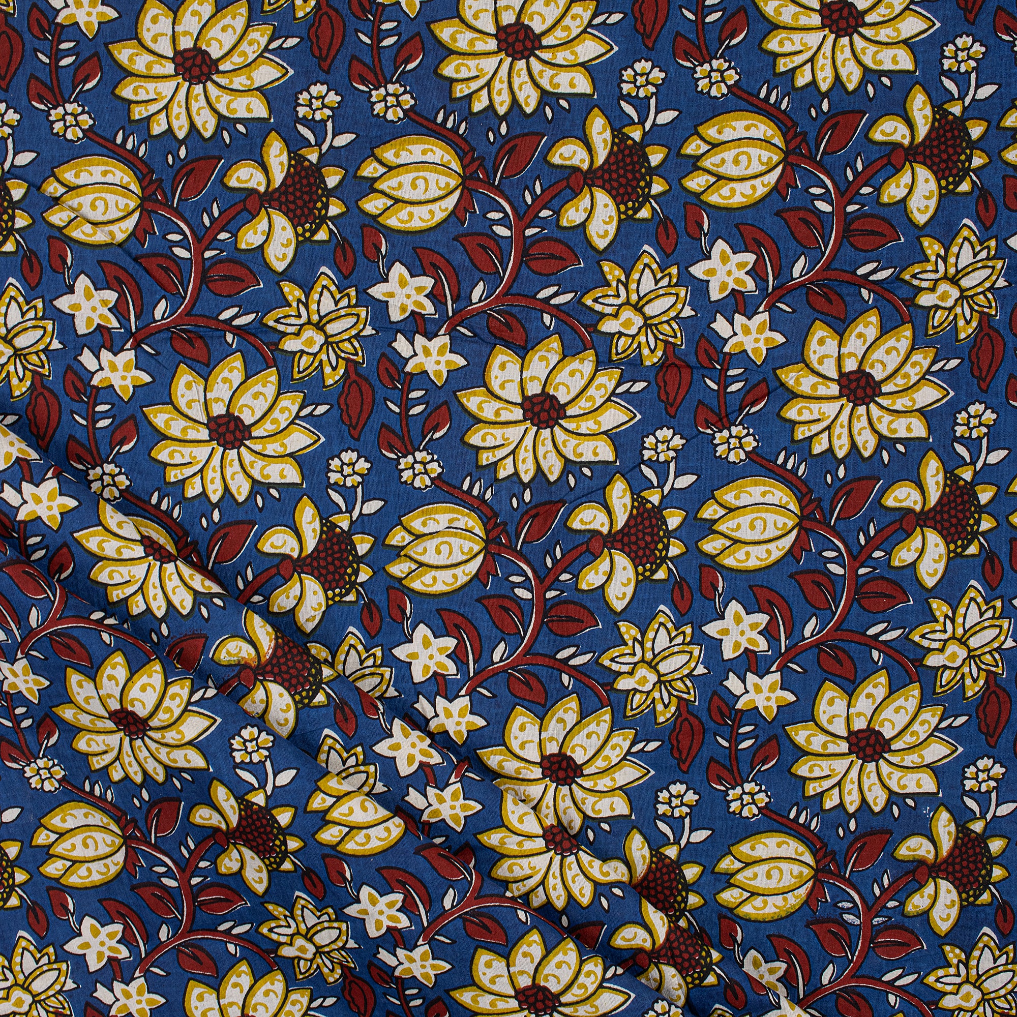 Hand Block Green Jaal Printed Cotton Fabric