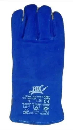 Image Leather Blue Heat Resistant Glove