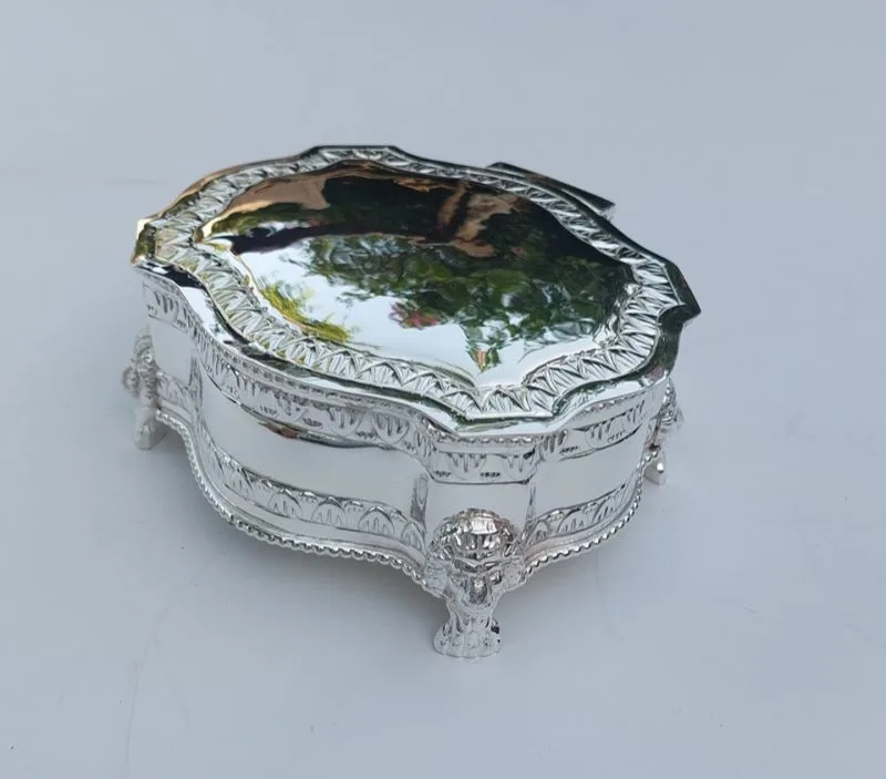 Image Lion Foot Silver Plated Trinket Box
