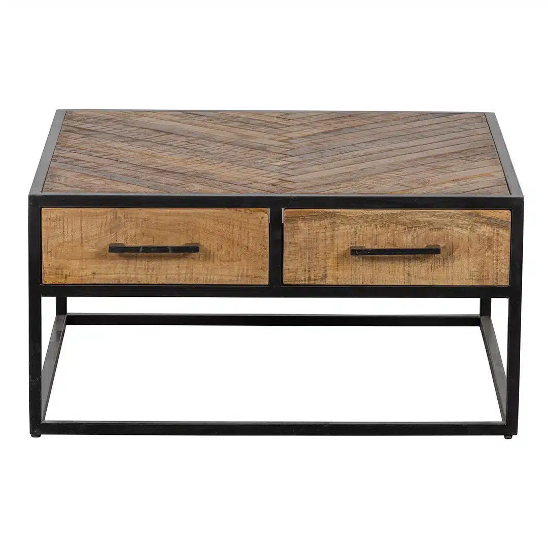 Image Mango Wood 2 Drawer Coffee Table