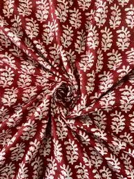 Maroon Printed Cotton Fabric