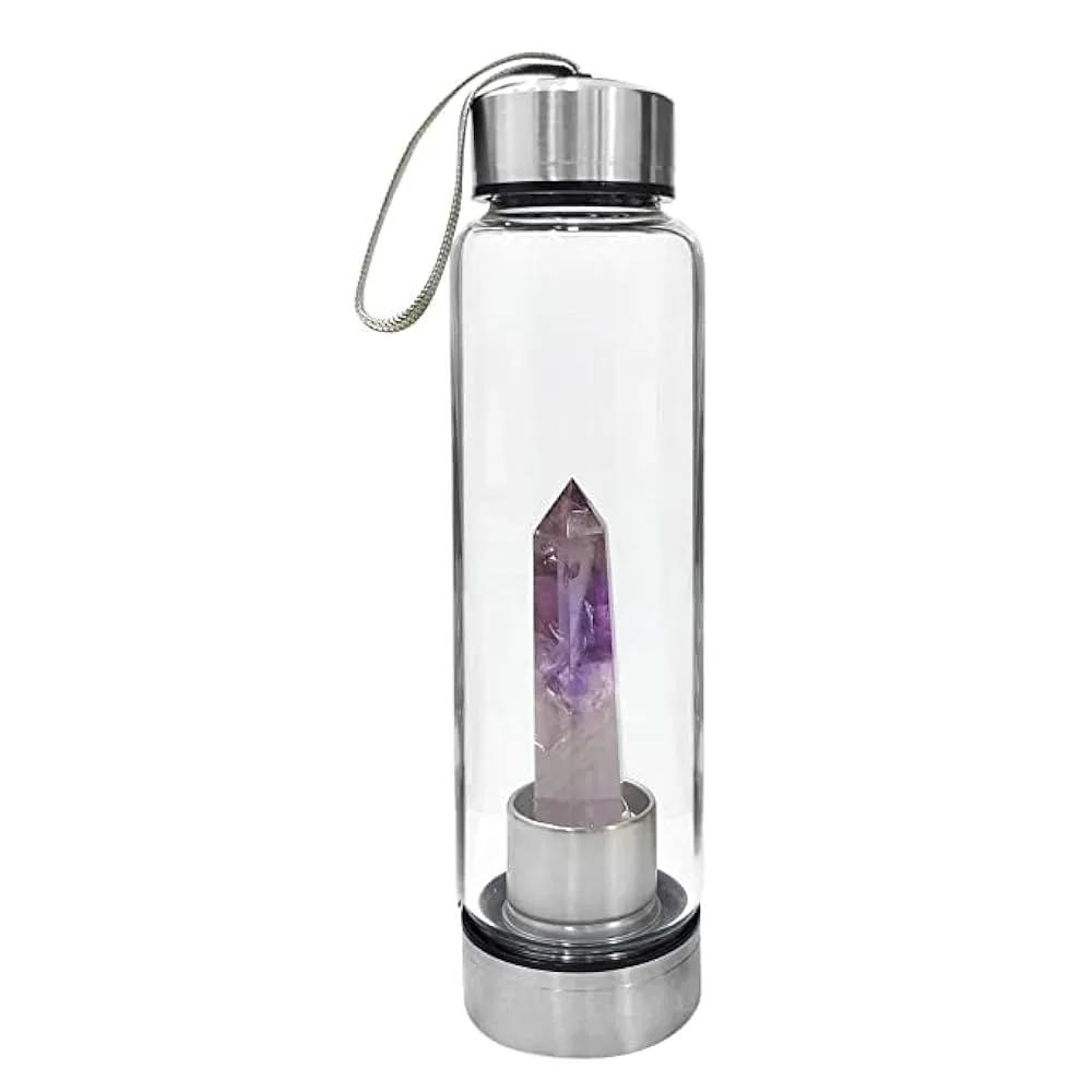 Image Natural Amethyst Crystal Water Bottle