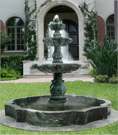 Image Polished Black Stone Outdoor Water Fountain, Design : Modern