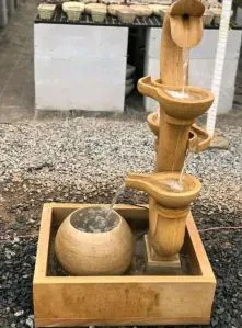 Image Polished Sandstone Garden Water Fountain, Color : Golden for Outdoor