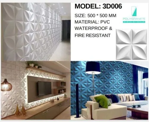Image PVC Multicolor 3D Wall Panel, For Office, Hotel, Home, Pattern : Plain