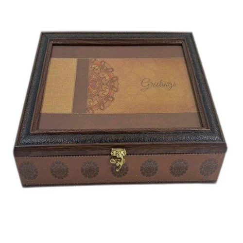 Rectangular Polished Wooden 6 Compartment Box