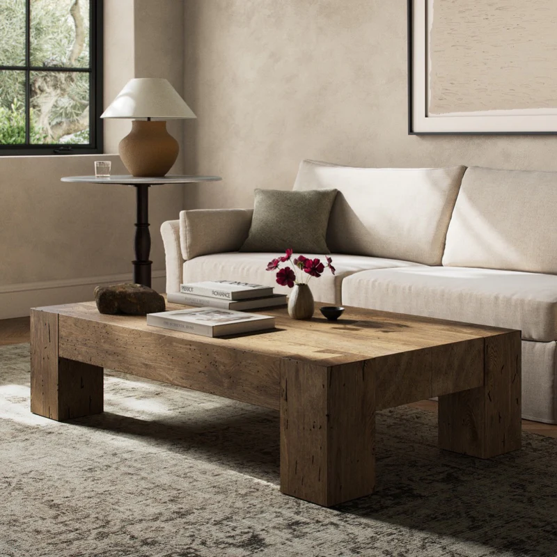 Image Rustic Reclaimed Wood Coffee Table with Storage