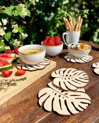 Simple Touch Wooden Coaster With Holder