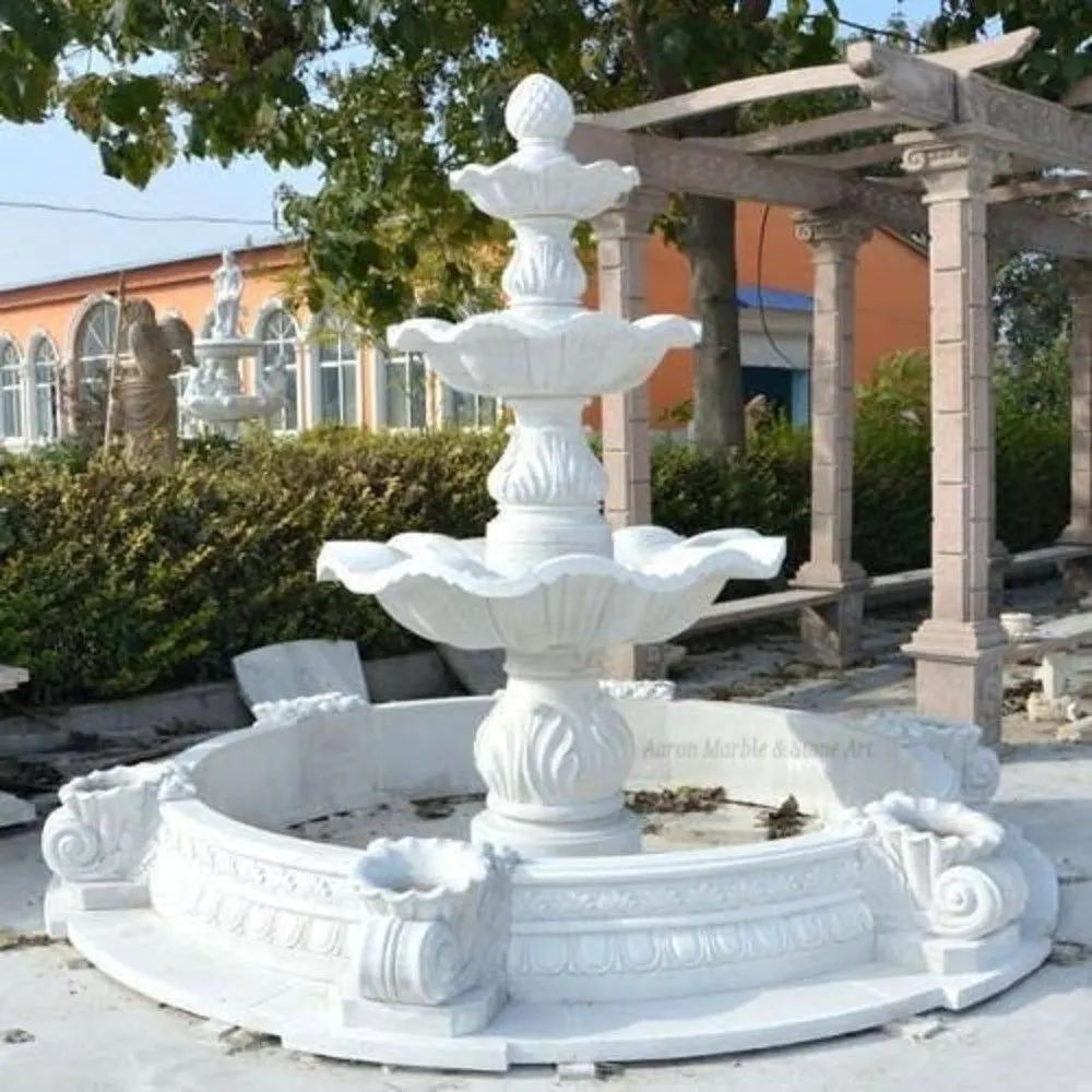Image White Marble Outdoor Fountain
