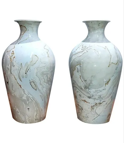 White Printed Decorative Iron Flower Vase