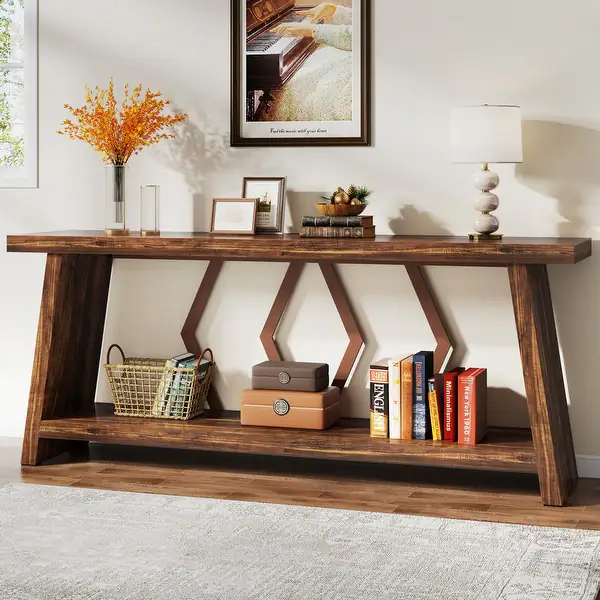 Image Wooden Brown Console Table