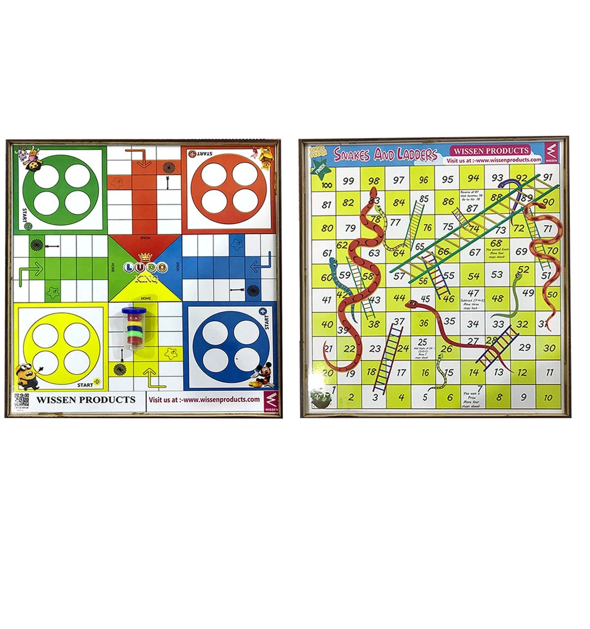 Image Wooden Ludo and Snake Ladder Board Game