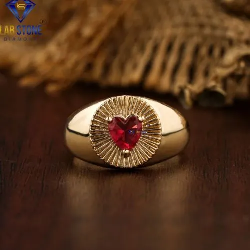 Image 0.22 Tdw F.r. Heart Cut Diamond Yellow Gold Ring