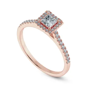 Aesthetic Round Cut Diamond Rose Gold Ring
