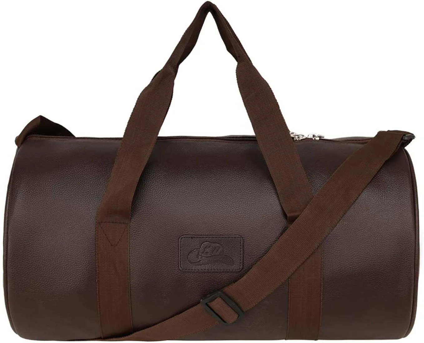 Image Brown Leather Sports Shoulder Duffle Bag, For Daily Life, Gender : Unisex