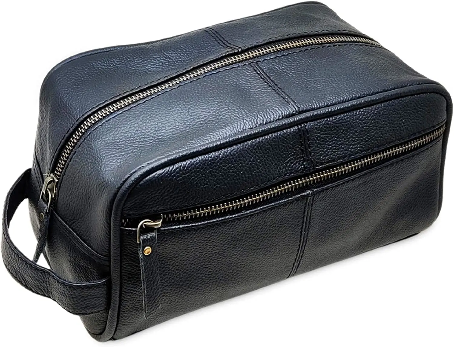 Image Genuine Leather Travel Shaving Kit
