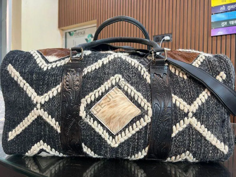 Image Jute & Leather Duffle Bag