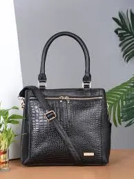 Image Ladies Black Leather Handbag