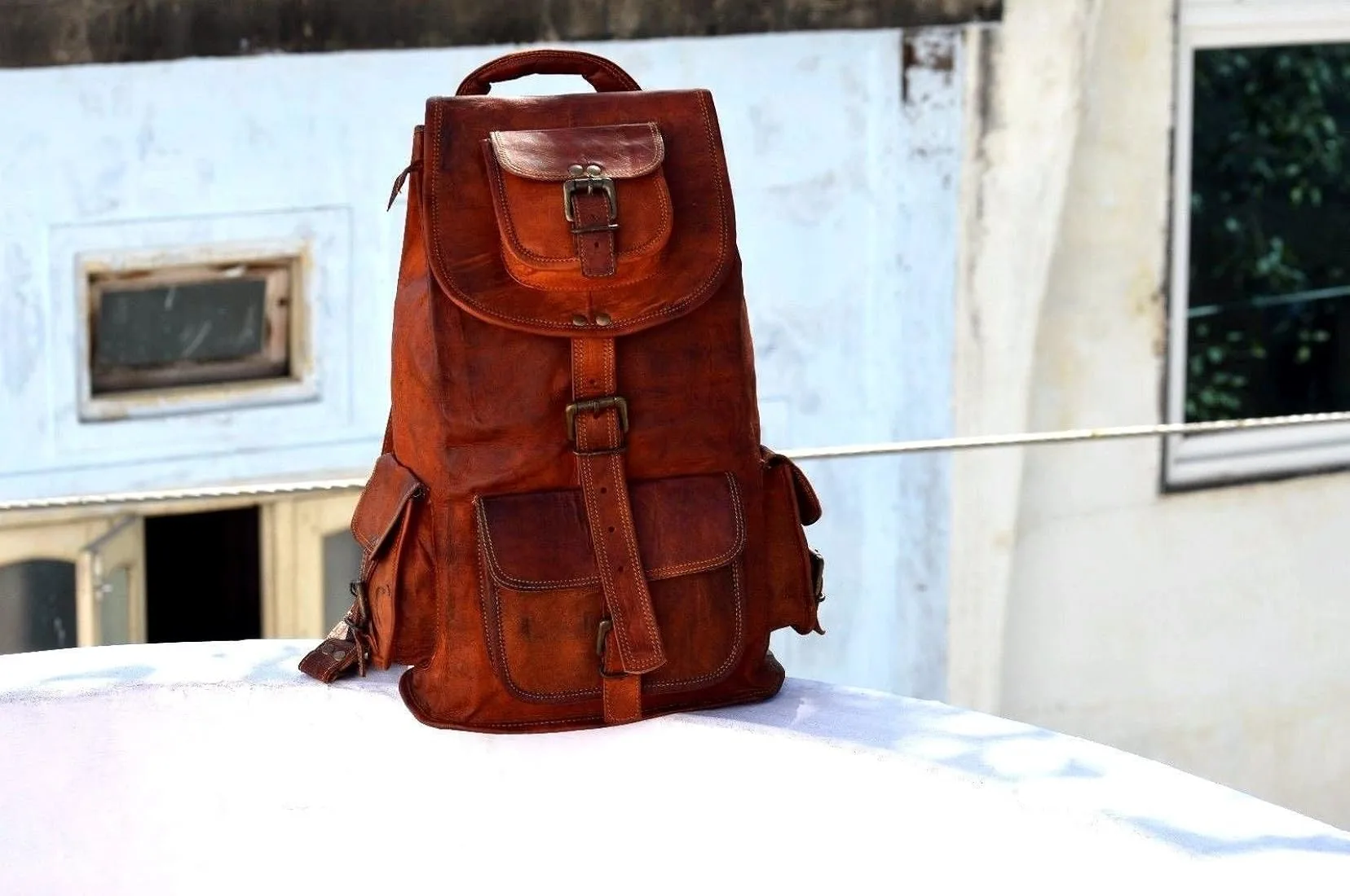 Image Leather Backpack