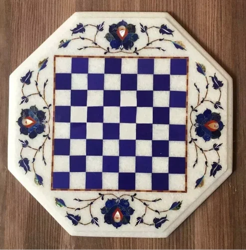 Image Marble Inlay Chess Design Table Top For Home, Hotel, Restaurant