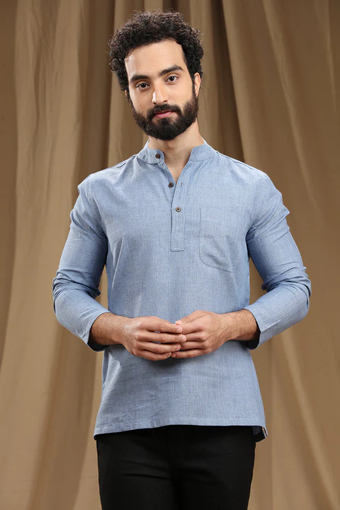 Image Mens Designer Full Sleeves Kurta Shirt