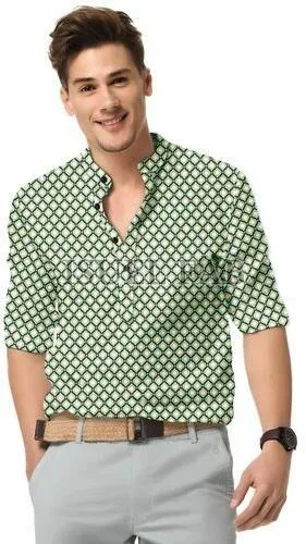 Image Mens Fancy Full Sleeves Kurta Shirt