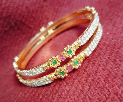 Image Multicolor Party Wear Brass Designer Bangles