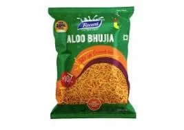 Image Recent Yellow Allo Bhujia Namkeen, For Snacks, Home, Packaging Type : Plastic Packet