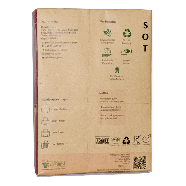 SOT Spring A4 70 GSM Recycled Printing Copier Paper