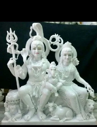 Image White Marble Shiva Parwati Statue