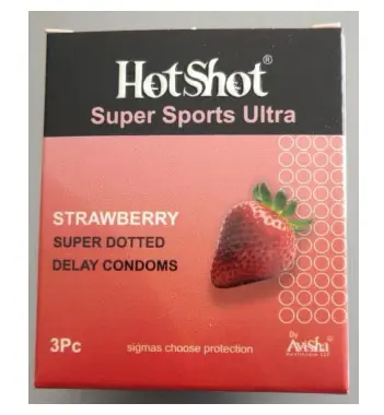 Image Super Dotted Strawberry Flavour Condom