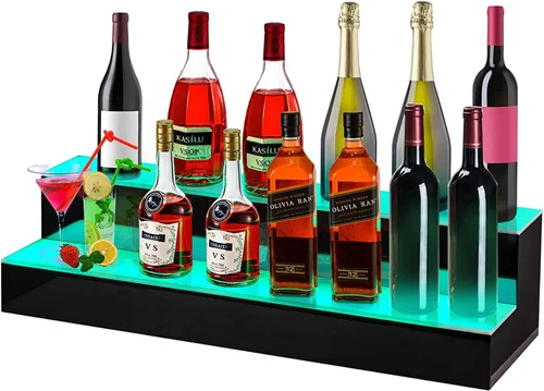 Image Led Light Bottle Holder Bar Shelf / Bar Liquor Bottle Stand / Led Acrylic Wine Bottle Display Rack