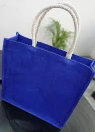 Image Attractive Jute Shopping Bag in Blue Colour