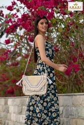 Image Handmade Boho Jute Sling Bag, Packaging Type : Carton Box